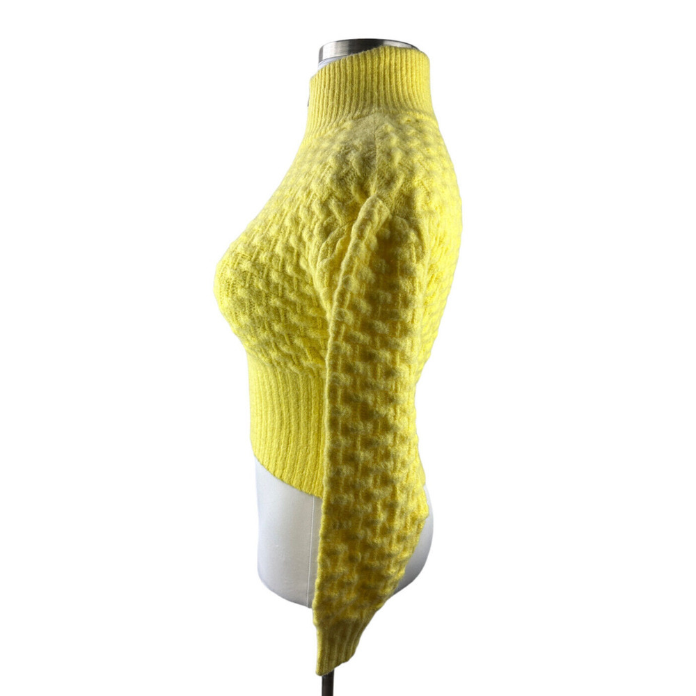 NWT Maeve by Anthropologie Buttercup Textured Chunky Knit Crop Sweater Jacket XS - Picture 6 of 13